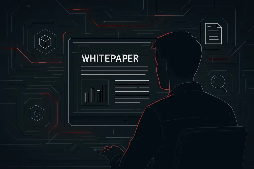 Documento digital técnico típico de projetos de criptomoeda.