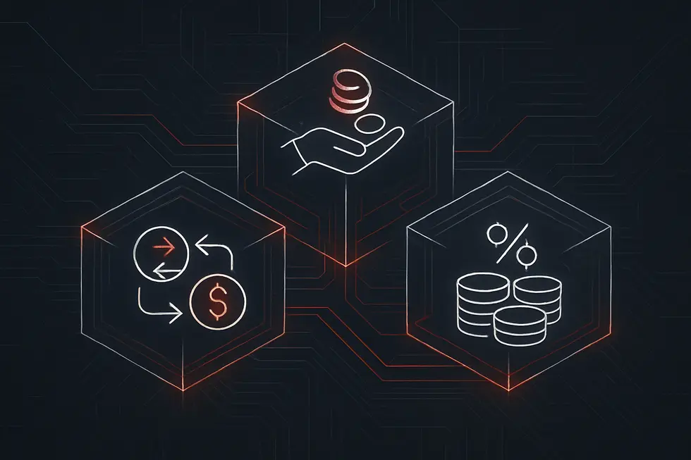 Diagrama visualizando diferen&ccedil;as entre bancos tradicionais e DeFi.