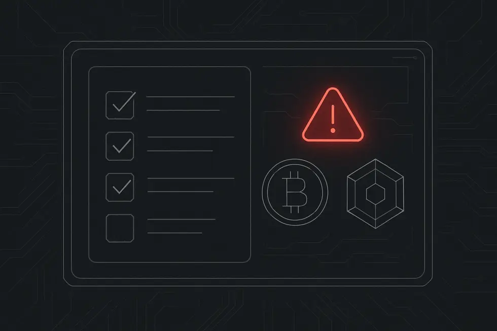 Moedas digitais conhecidas flutuando sobre um fundo tecnol&oacute;gico e escuro.