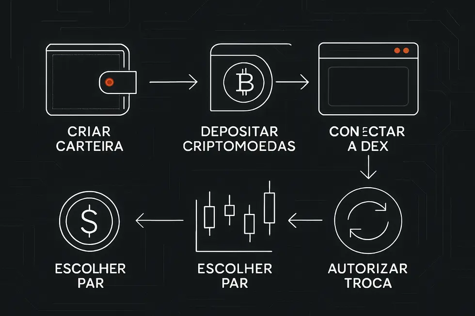 Negocia&ccedil;&atilde;o direta entre usu&aacute;rios em um ambiente descentralizado.