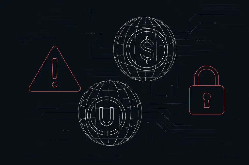 Moedas digitais USDT, USDC e DAI em destaque, simbolizando as principais stablecoins.