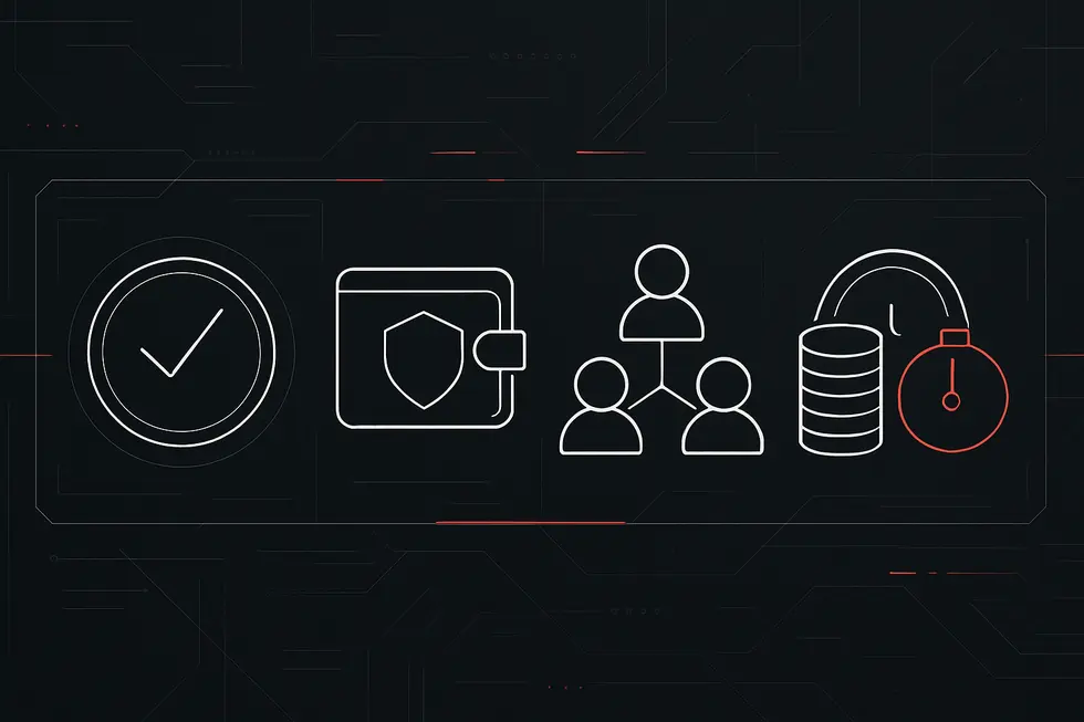 Representa&ccedil;&atilde;o simplificada de moedas conectadas em uma blockchain PoS.