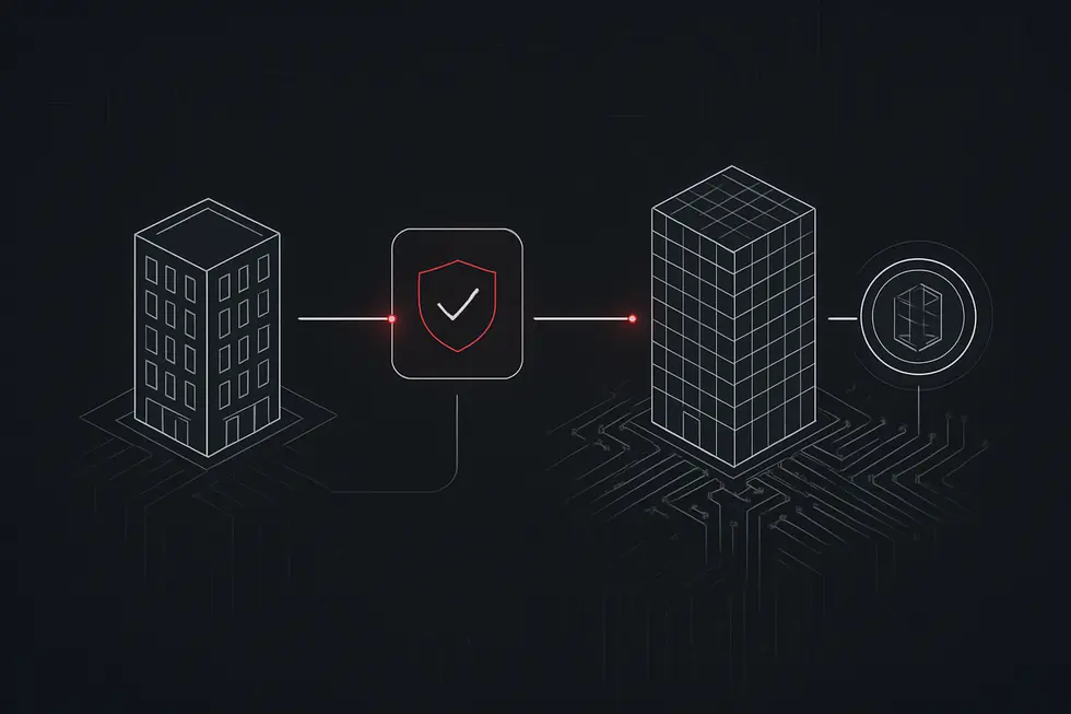 &Iacute;cones representando diferentes tipos de ativos do mundo real convertidos em tokens digitais.